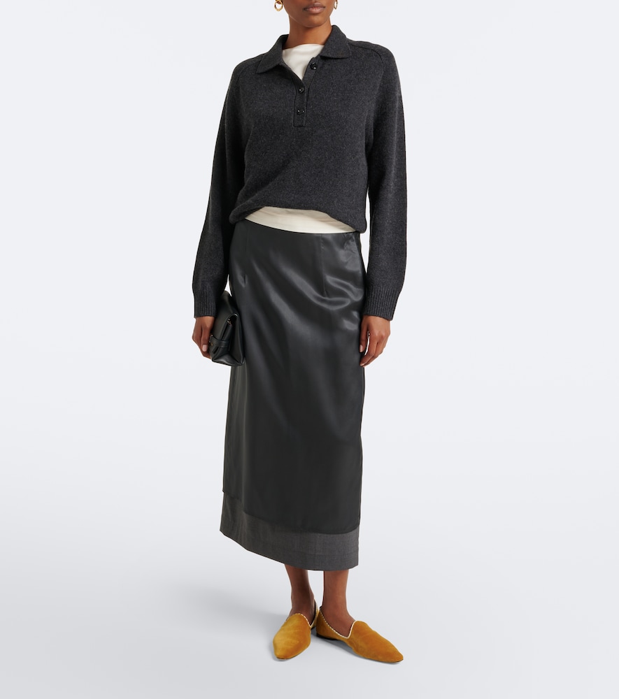 Wool and cashmere polo sweater