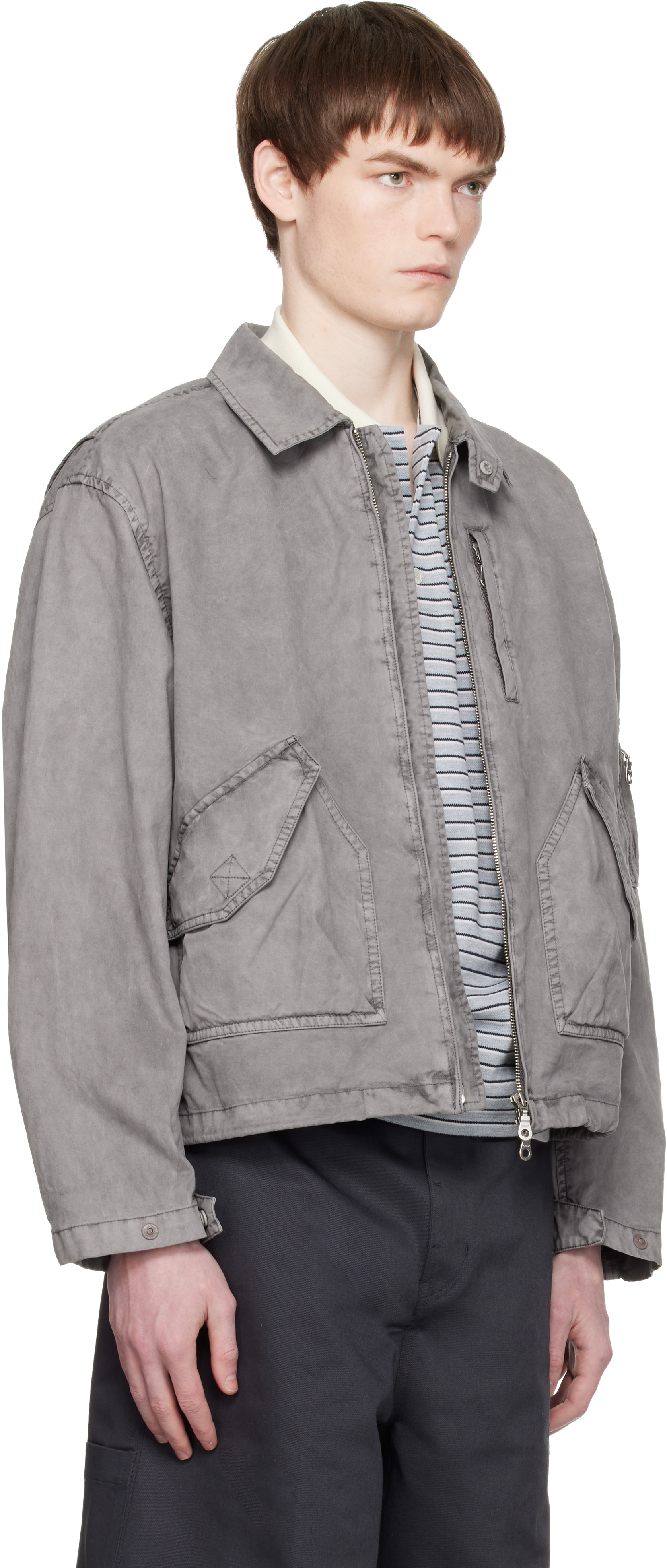 Gray Organic Cotton Washed MK-3 Jacket
