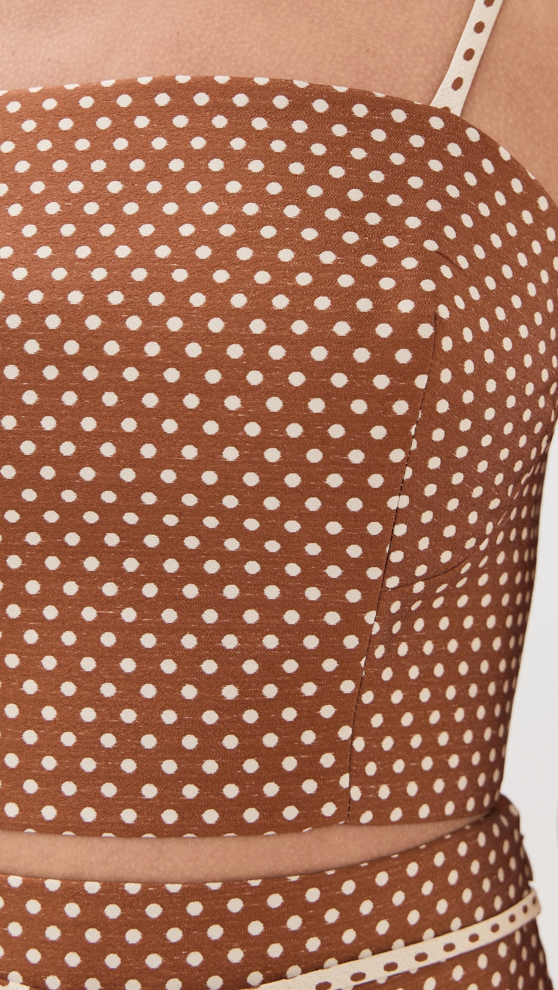 Halfway There Crop Top Brown/Cream