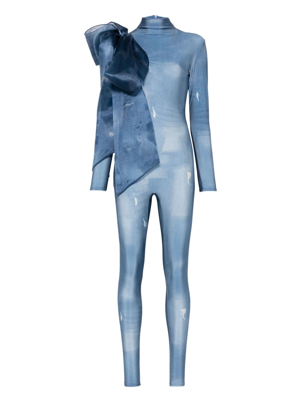 Atu Body Couture denim-print jumpsuit - Blue