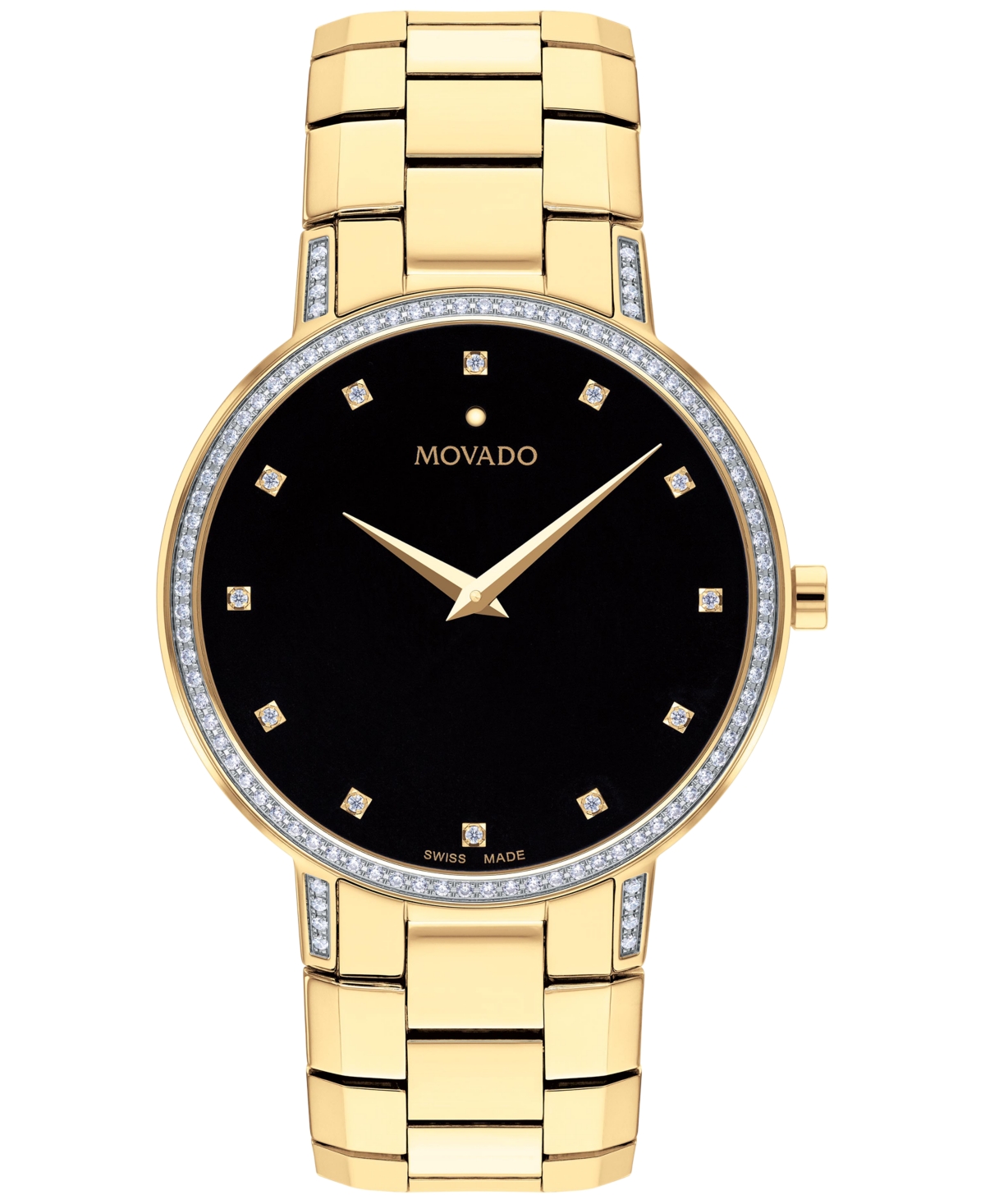 Faceto Men's Swiss Diamond (3/8 ct. t.w.) Gold-Tone Pvd Bracelet Watch 39mm - Gold