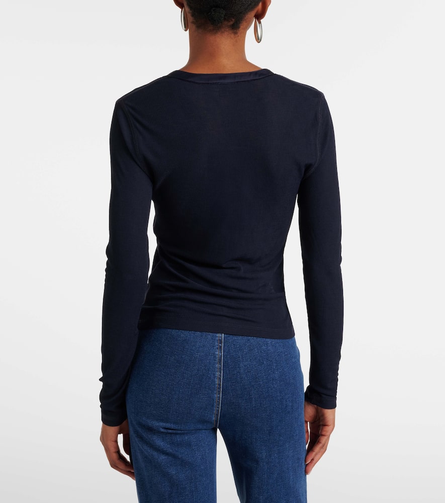 Drexler ribbed-knit Henley shirt