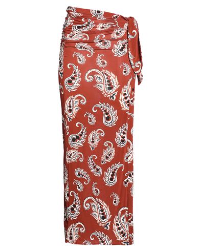 Woman Maxi skirt Brown Size 4 Viscose, Elastane