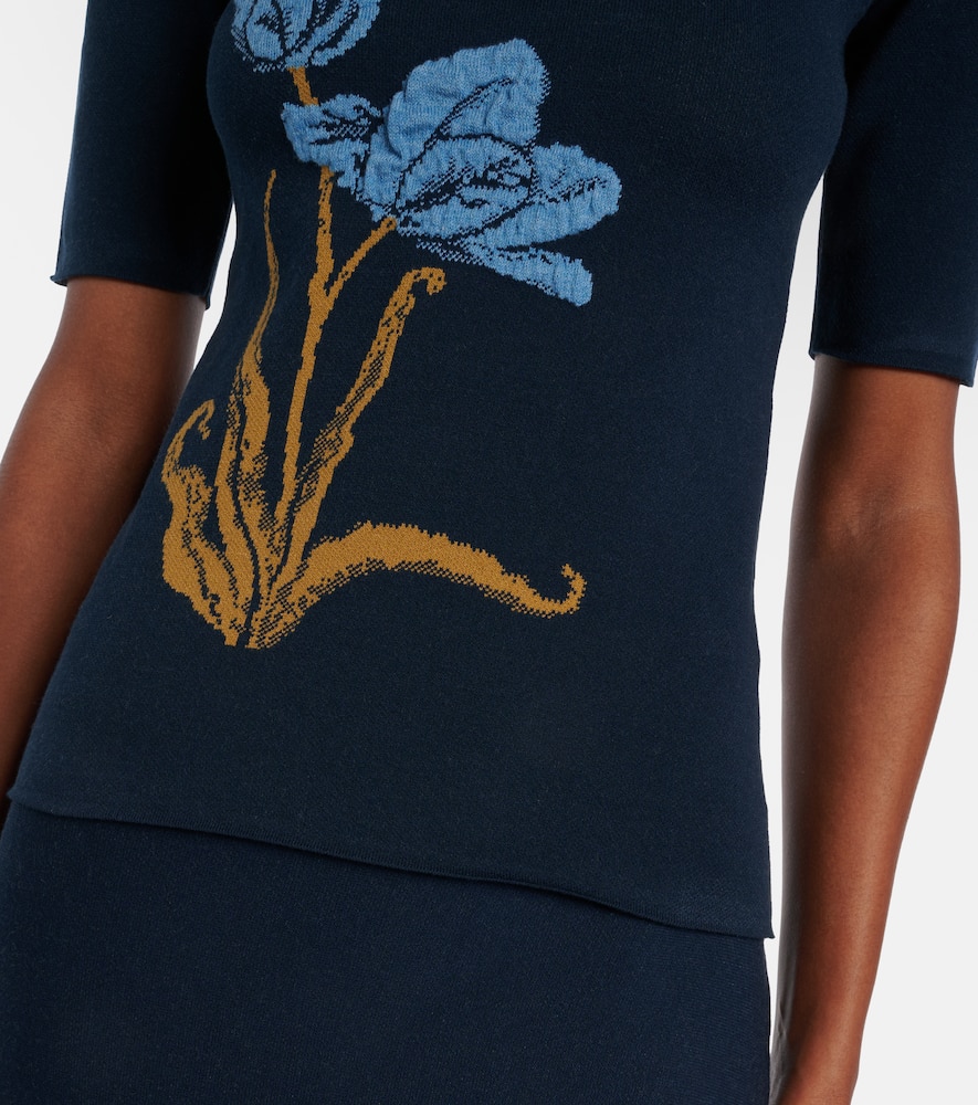 Floral jacquard sweater