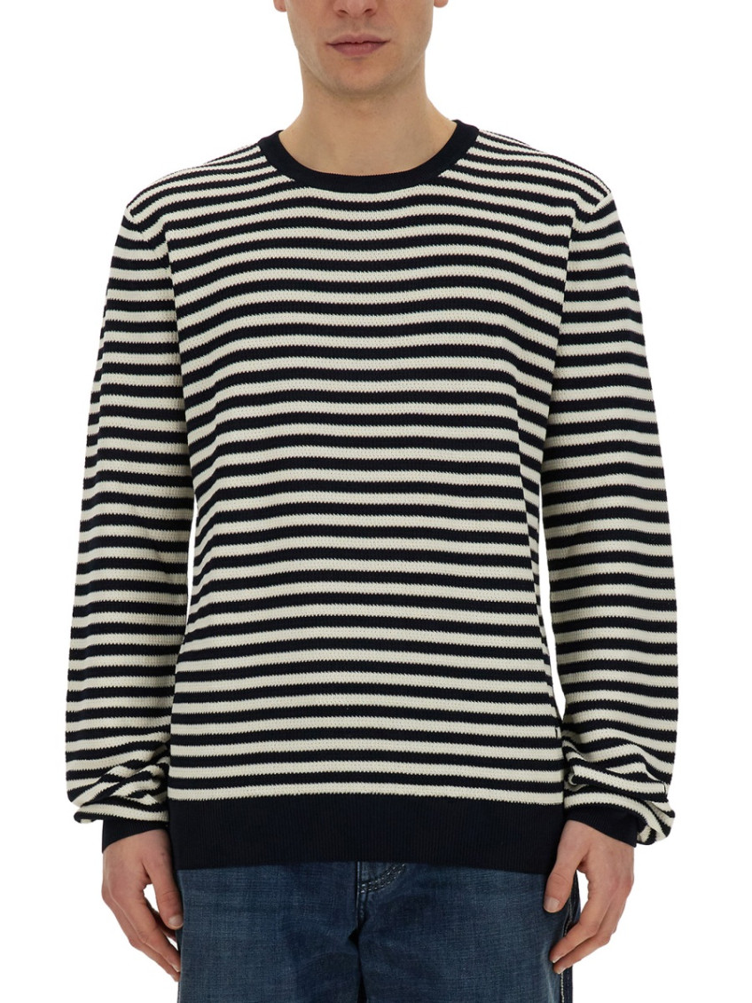 Dolce&Gabbana - striped pattern crew neck sweater