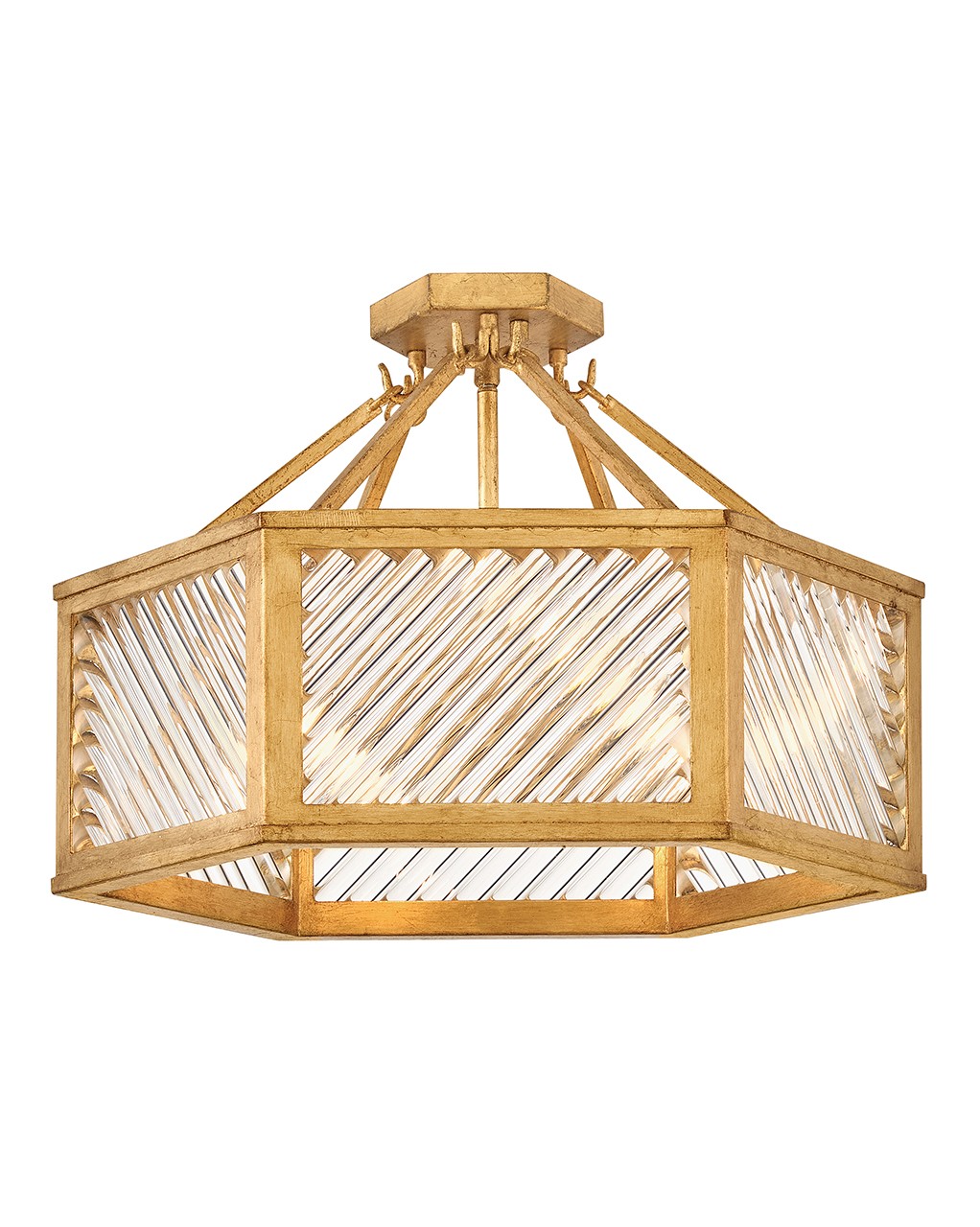 Distressed Brass LED Semi-Flush Mount from the Sura Collection