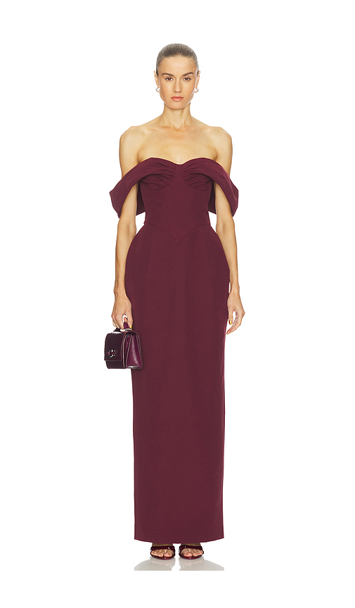 Camila Coelho Carina Maxi Dress in Oxblood. XS also in L, M, S