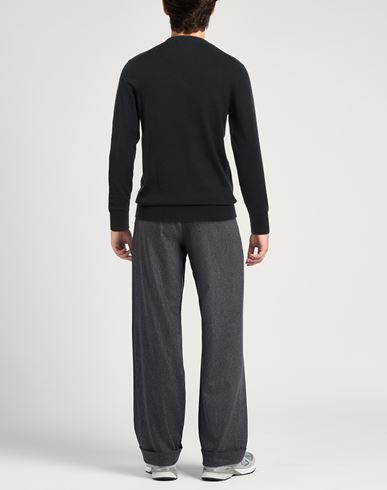 Man Sweater Black Size L Cotton, Merino Wool