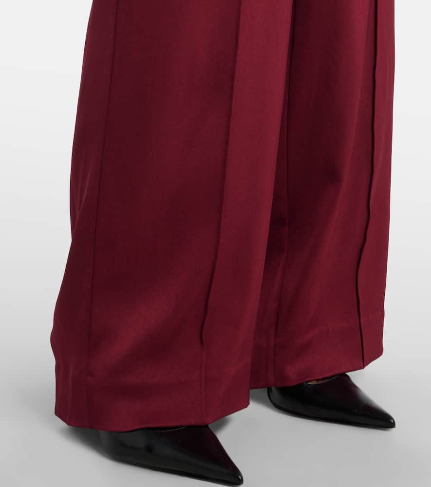 Kyra high-rise satin wide-leg pants