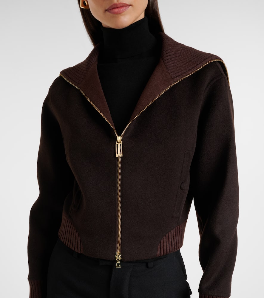 Wool and cashmere bomber jacket