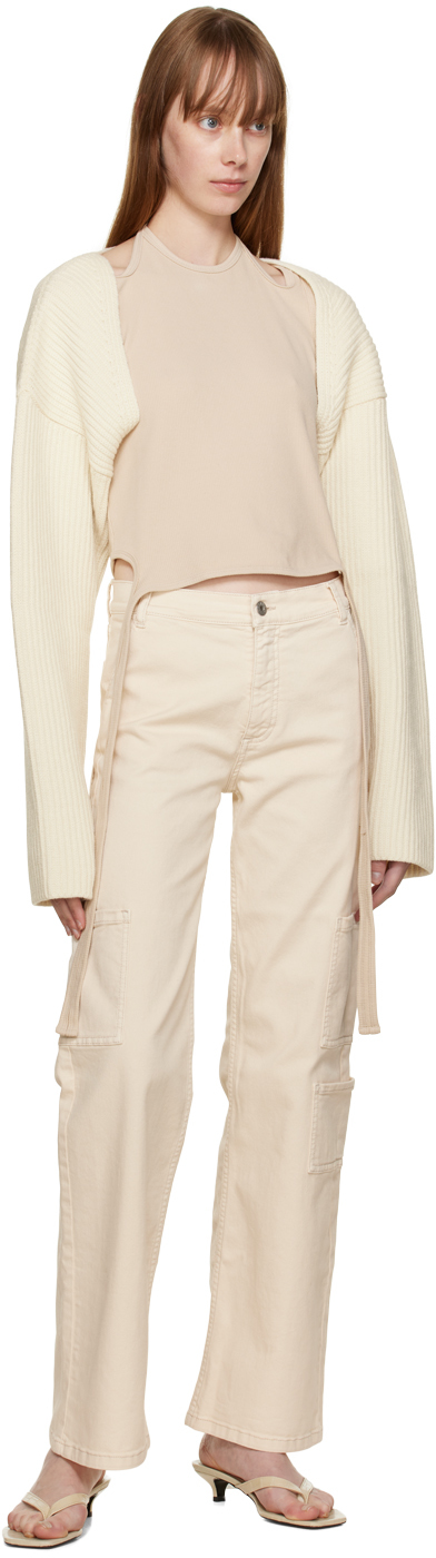 Off-white cotton slacks