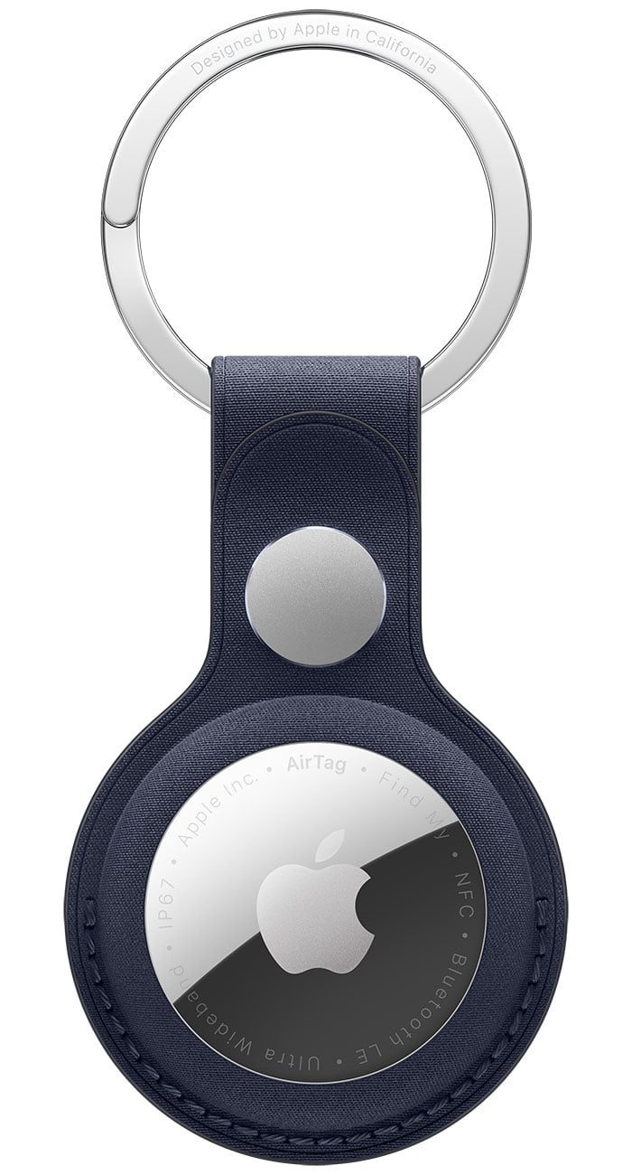 AirTag FineWoven Key Ring in Navy