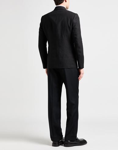 Man Blazer Black Size 36 Linen