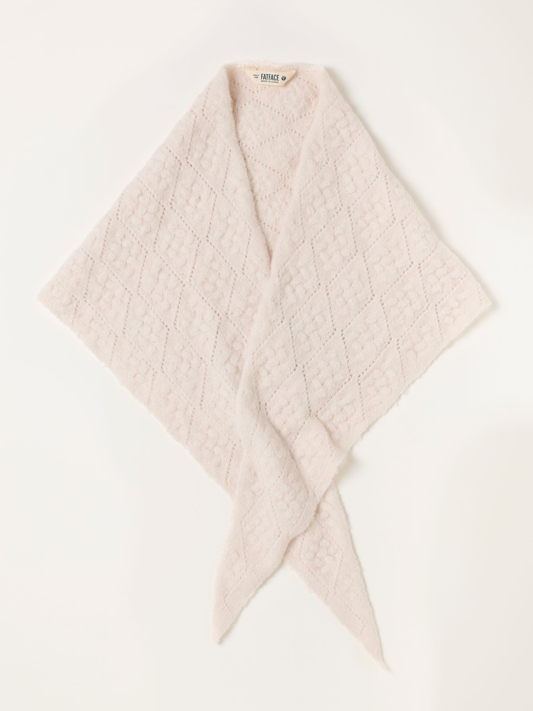 FatFace Ivory Pointelle Triangle Scarf