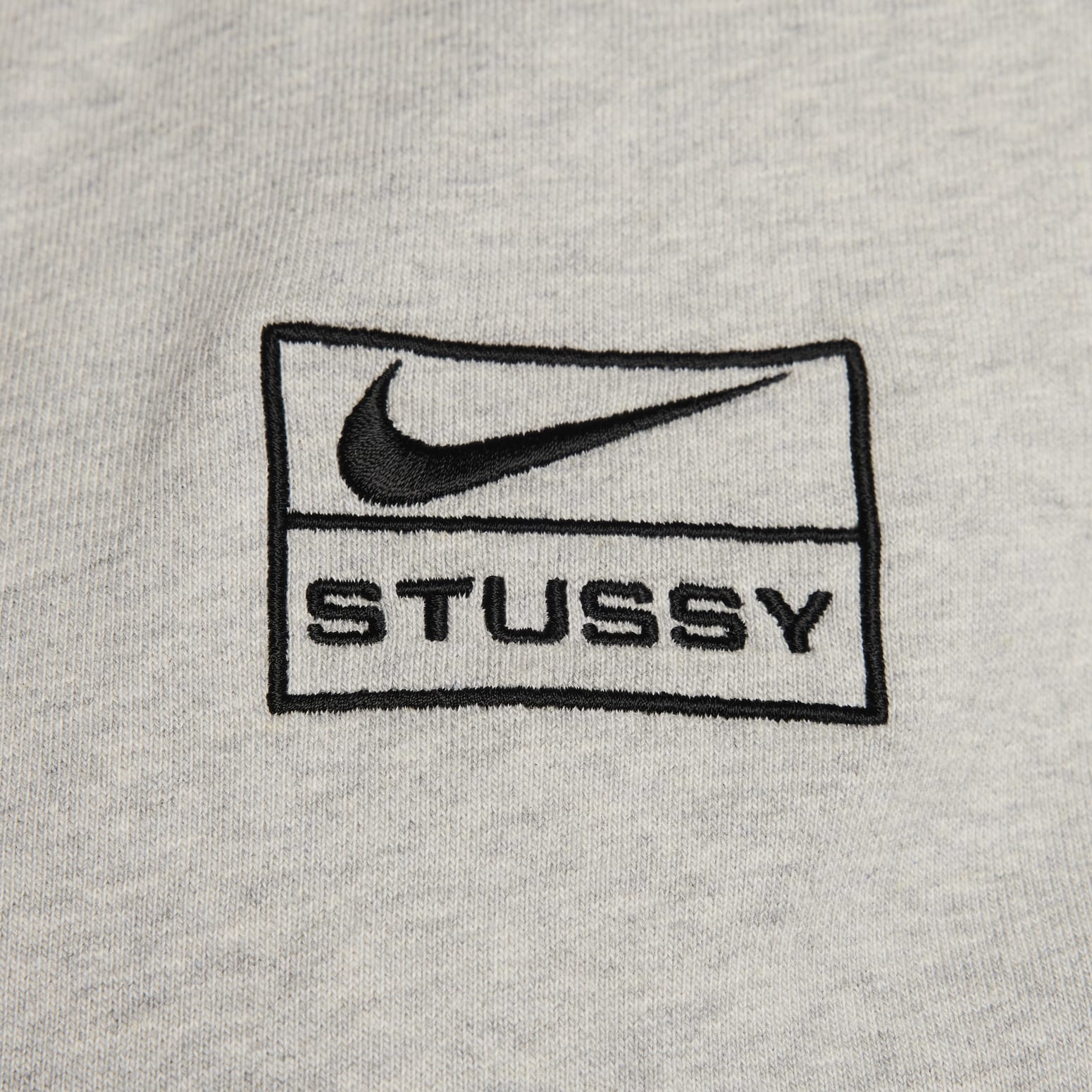 X Stussy SS24 Full-Zip Fleece Hoodie 'Grey Black'