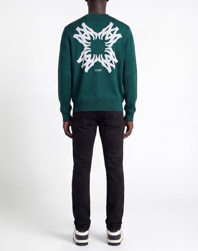 Man Sweater Dark green Size S Wool, Viscose