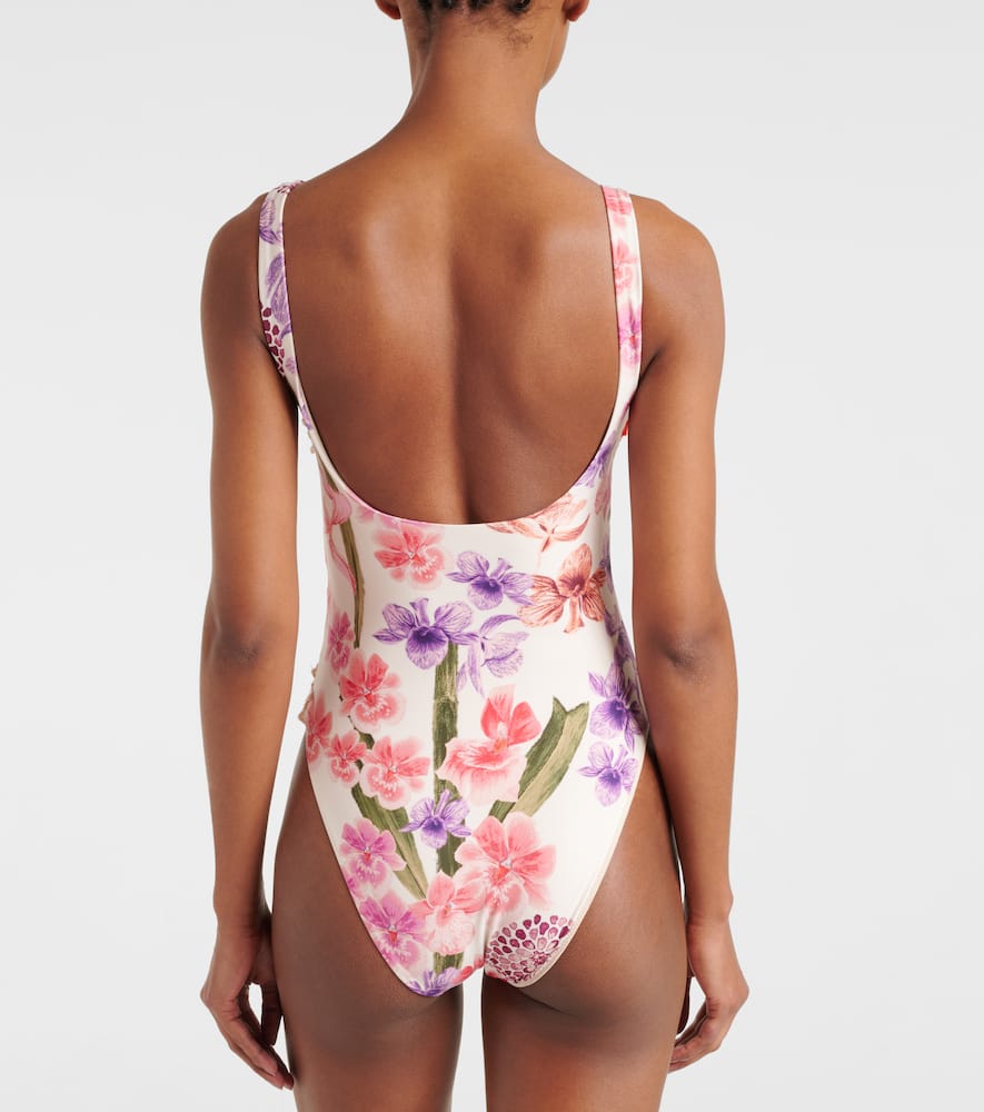 Floral-appliqué swimsuit
