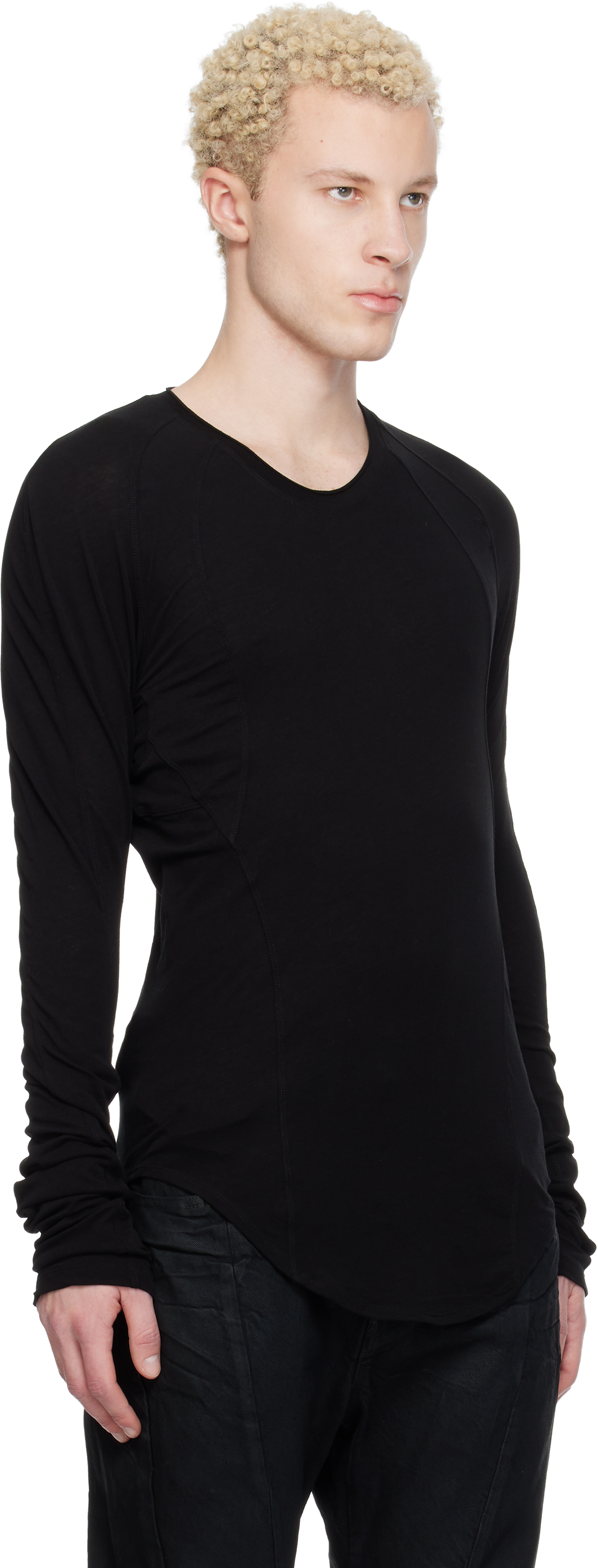 Black Seamed Skinny T-shirt