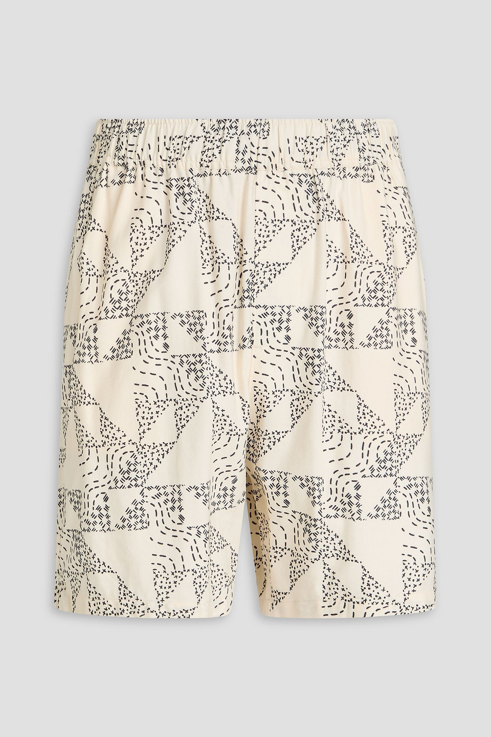 Printed cotton-blend shorts - White - XL