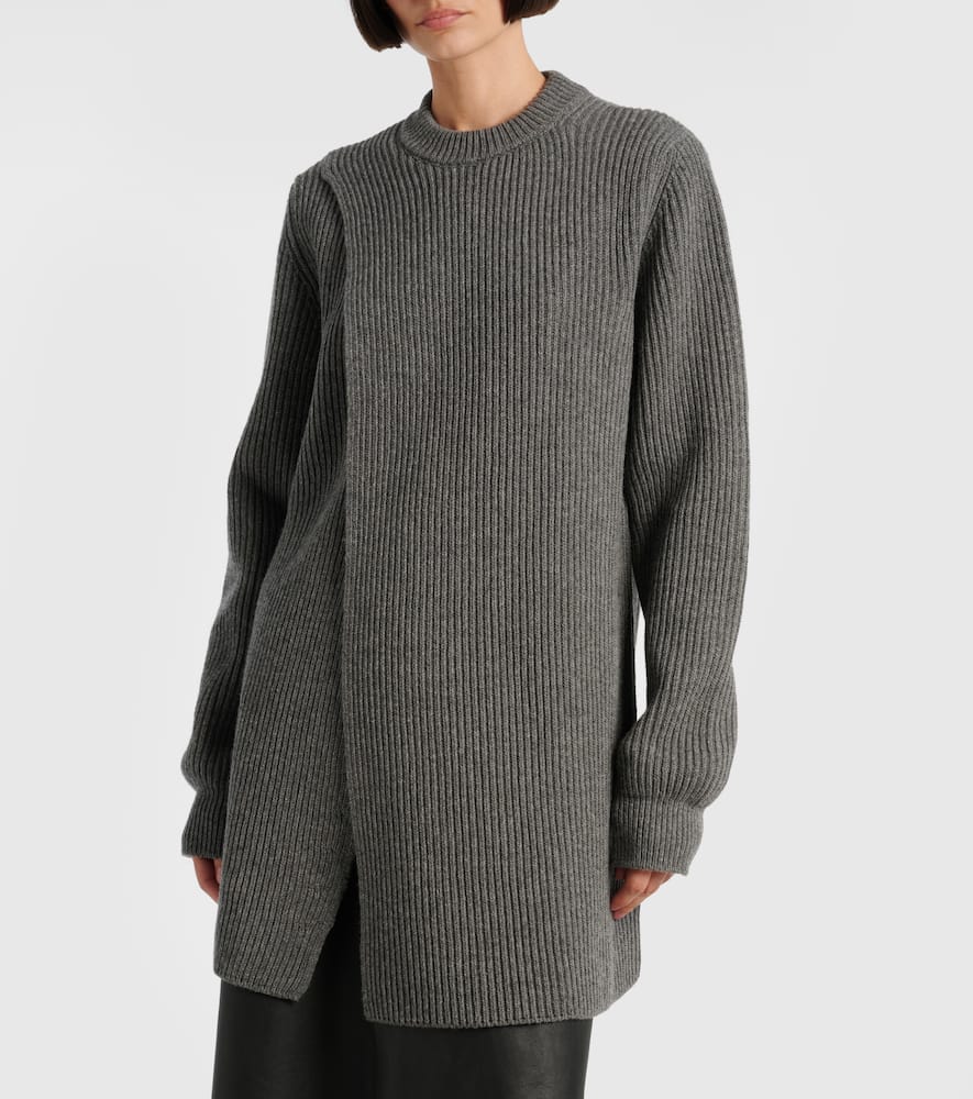 Ribbed-knit wool sweater