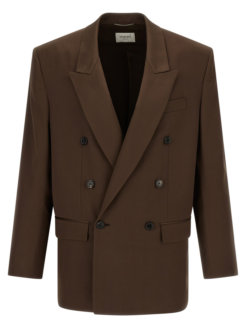 Saint Laurent - double breasted silk tailored jacket