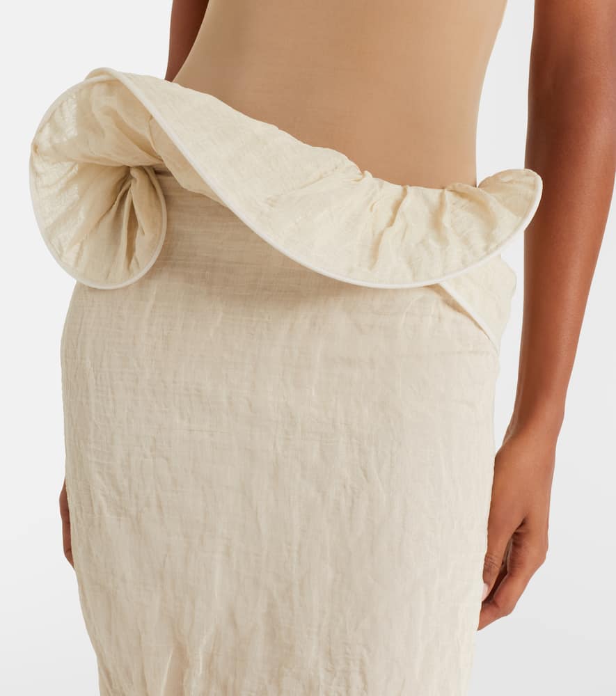 Asymmetric midi skirt