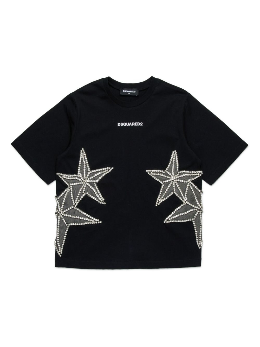Star-appliqué T-shirt - Black