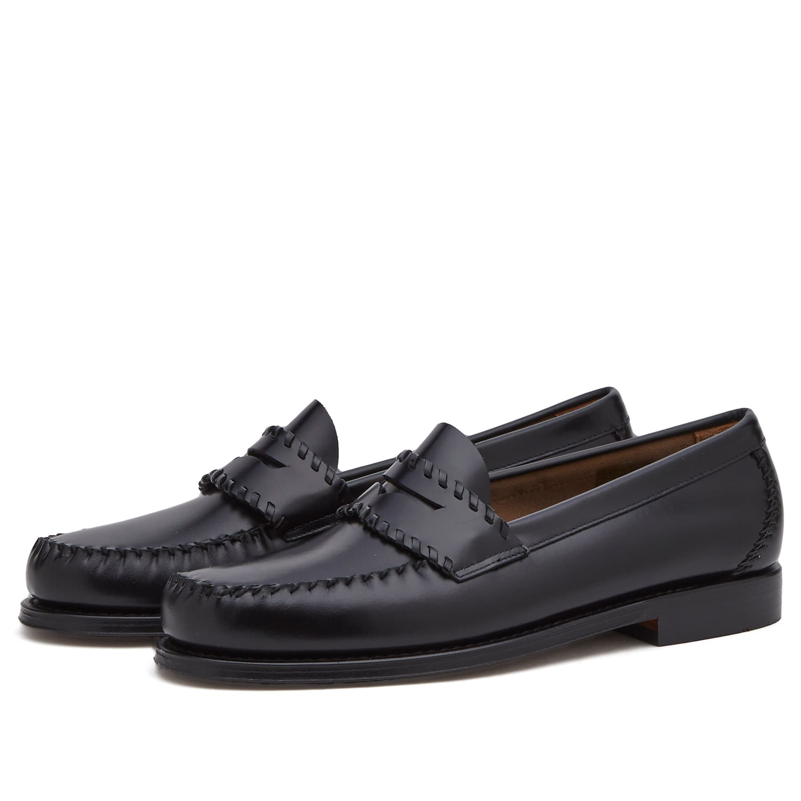 Men's Logan Whipstitch Loafer in Black Leather