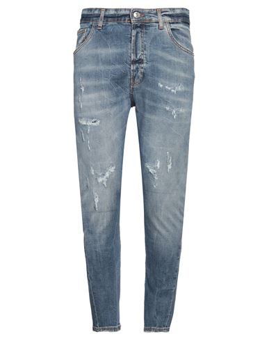 Man Jeans Blue Size 38 Cotton, Elastane