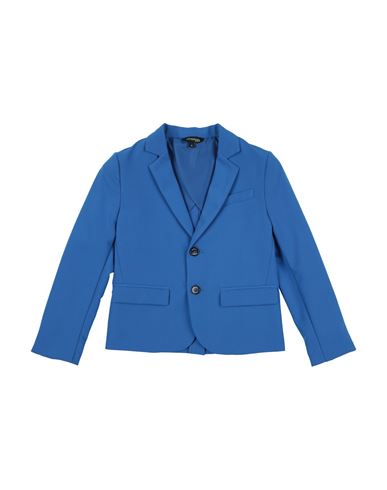 Kid Boy Blazer Bright blue Size 12 Polyester, Viscose, Elastane