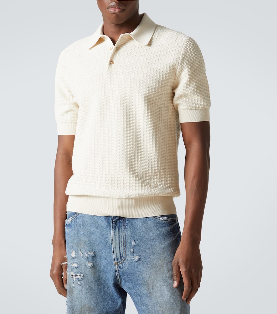 DG knitted cotton polo shirt