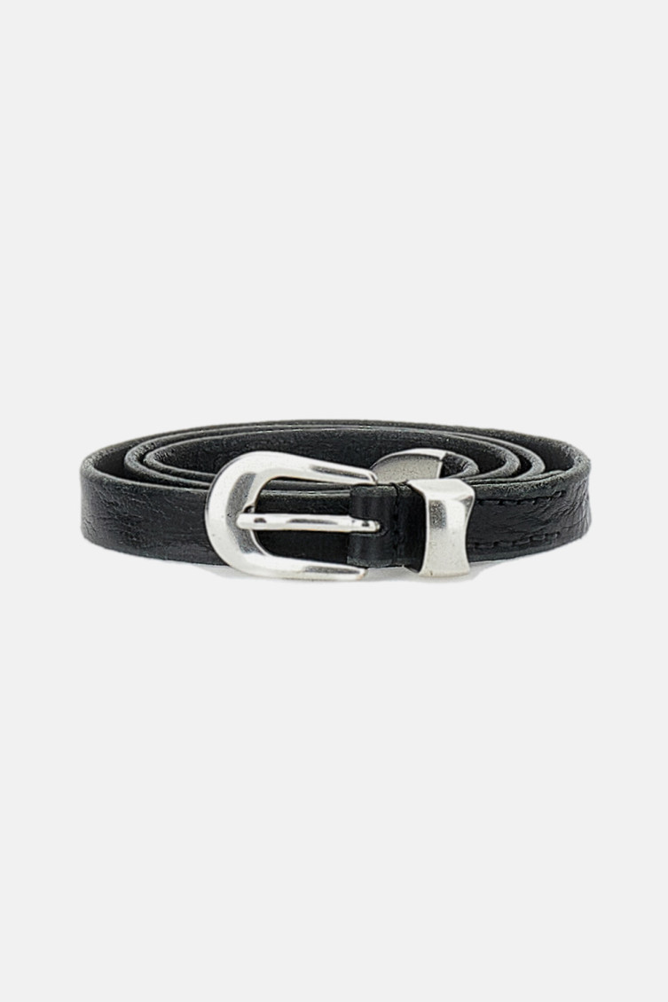 Pin-buckle leather belt - Black