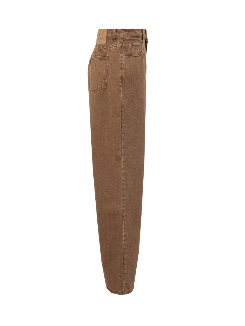 Brown Relaxed Mid Rise Jeans