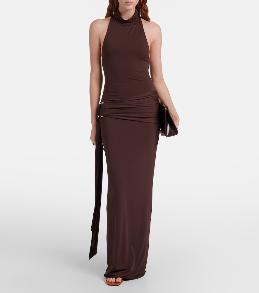 Aidana draped jersey maxi dress