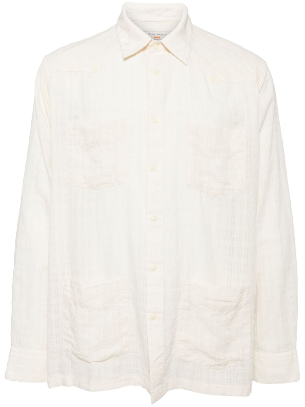 Checked-pattern shirt - Neutrals