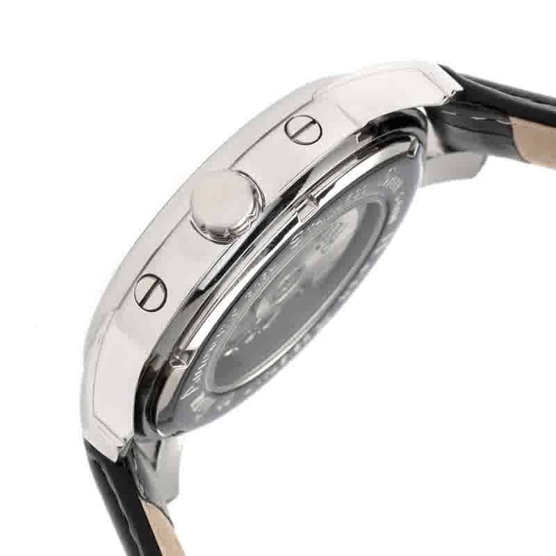 Kahn Black Skeleton Roman Numeral Black Leather Strap Mens Watch RN4304