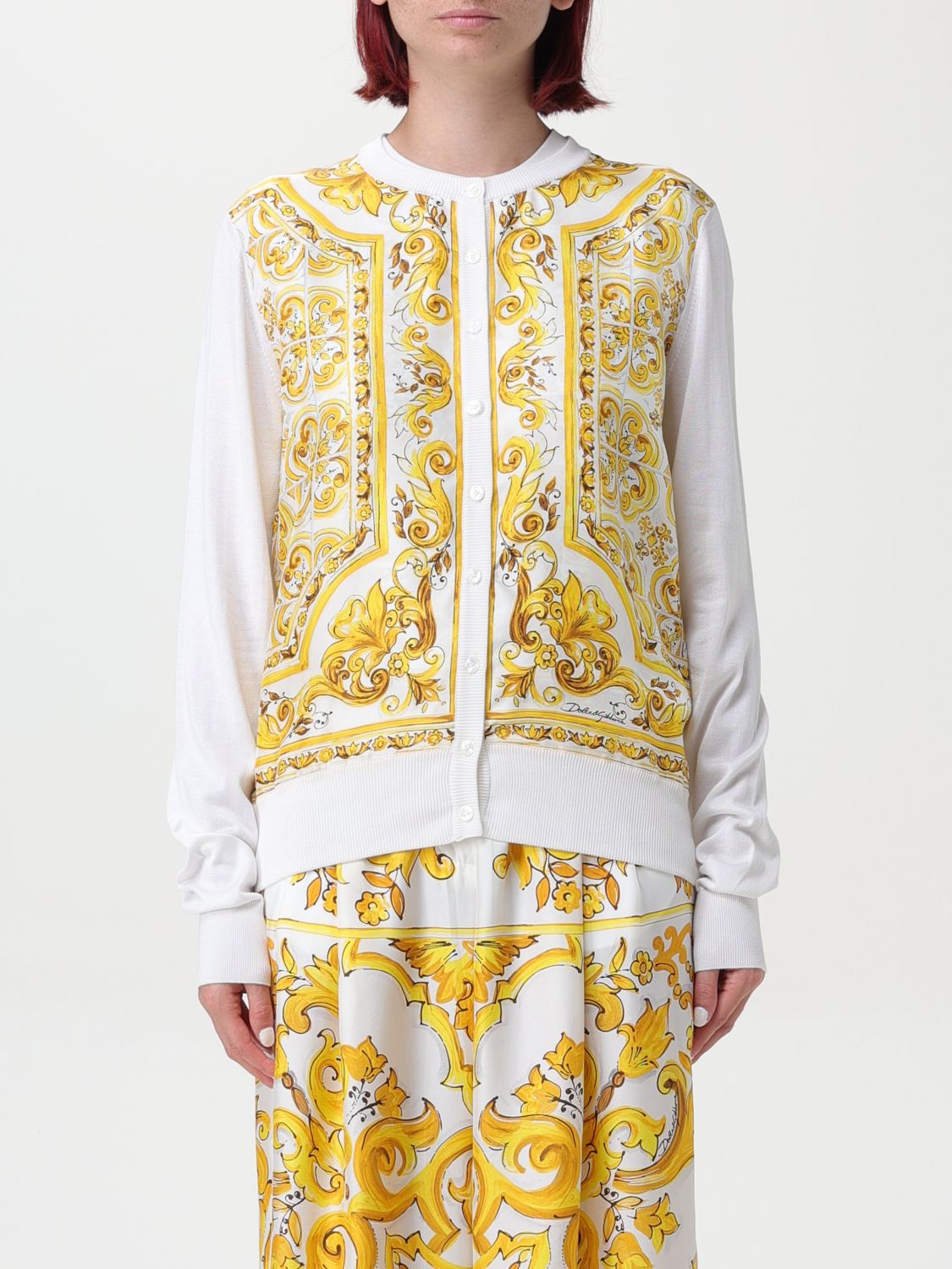 Majolica silk cardigan - White