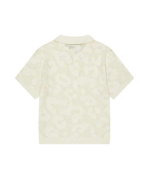 LEOPARD CROCHET COLLAR KNIT IVORY