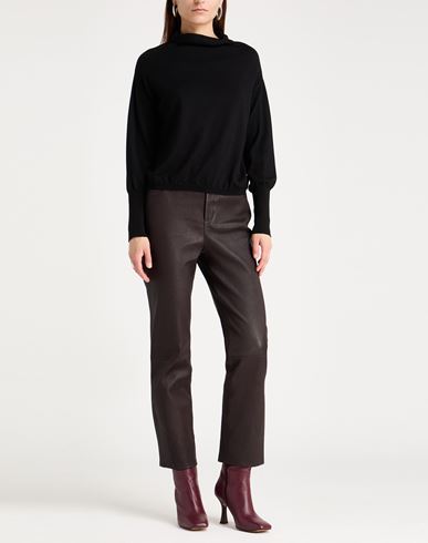 Woman Turtleneck Black Size 8 Merino Wool