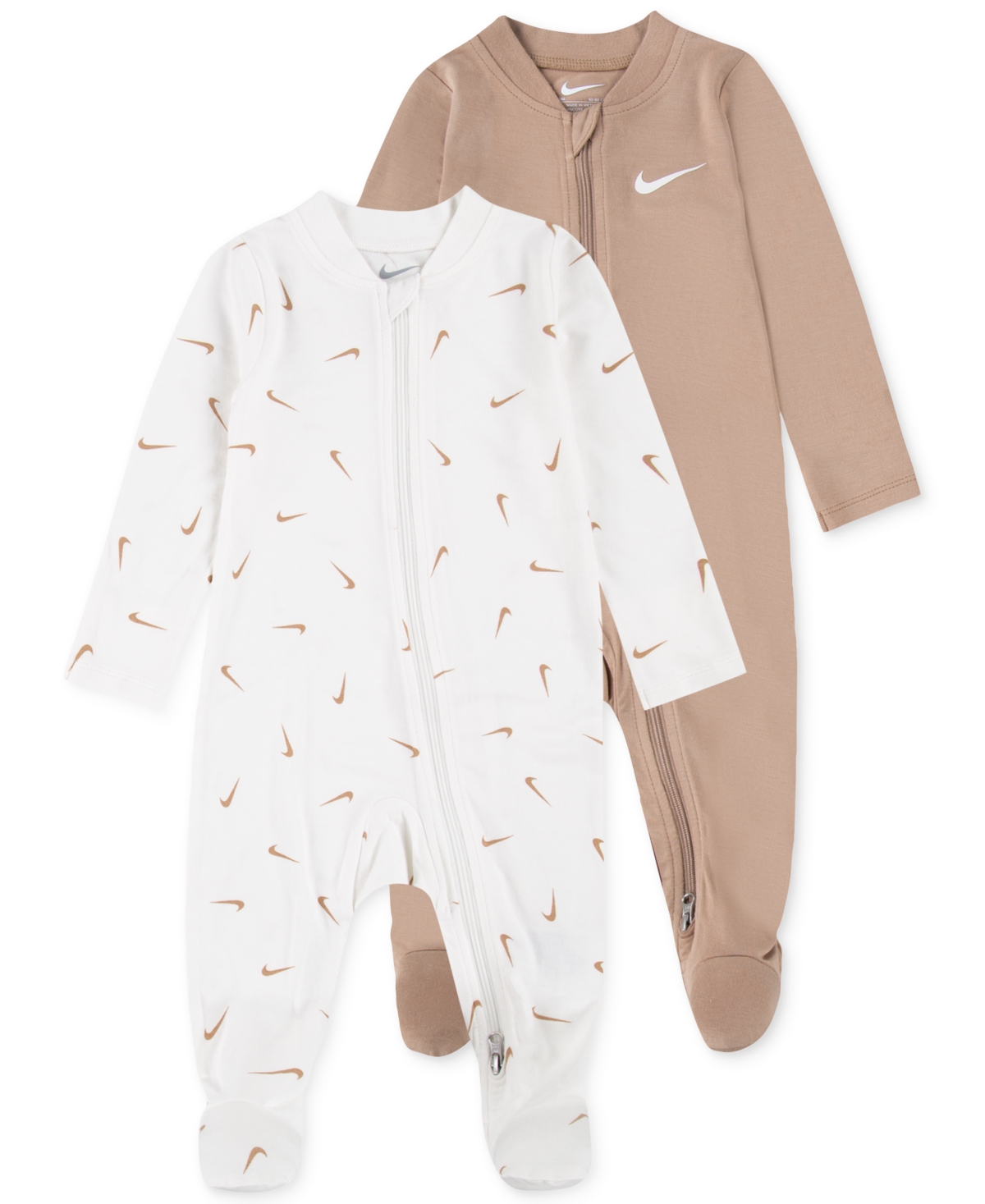Baby Essentials Viscose Long-Sleeve Footed Coveralls, 2 Pack - Hemp