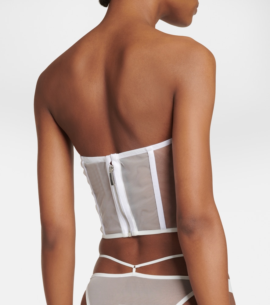 Nensi Dojaka Bridal tulle-paneled crêpe bustier