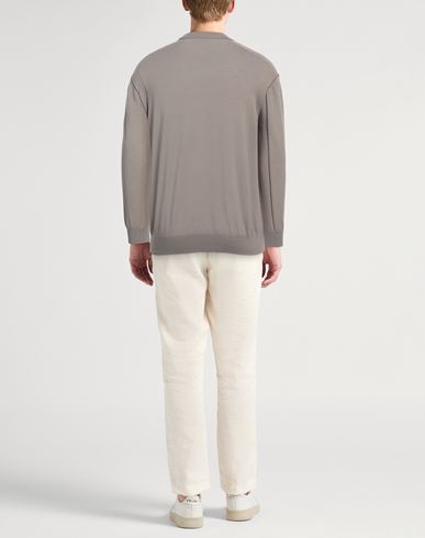 Man Sweater Taupe Size L Virgin Wool