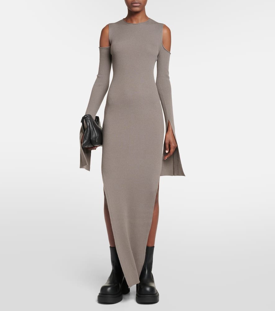 Cutout wool maxi dress
