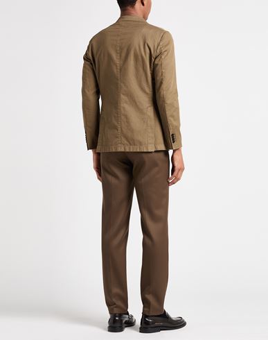 Man Blazer Khaki Size 38 Cotton, Linen, Elastane