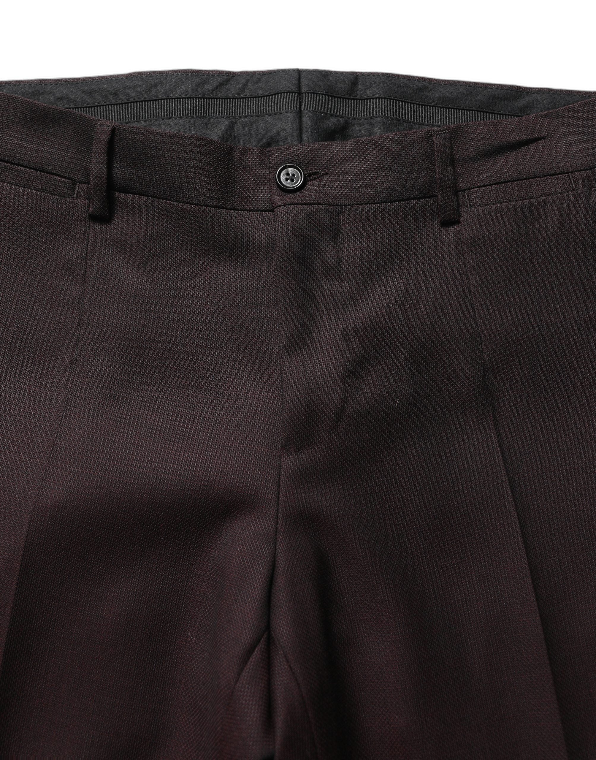 Straight Leg Silk Dress Trousers — Brown
