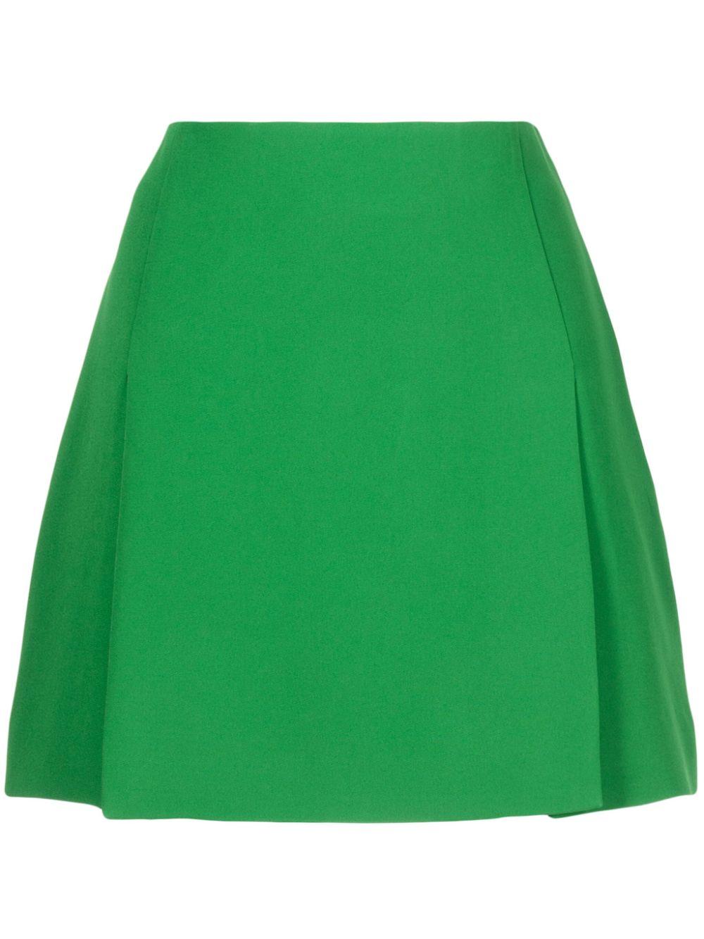 Slits silk mini skirt - Green