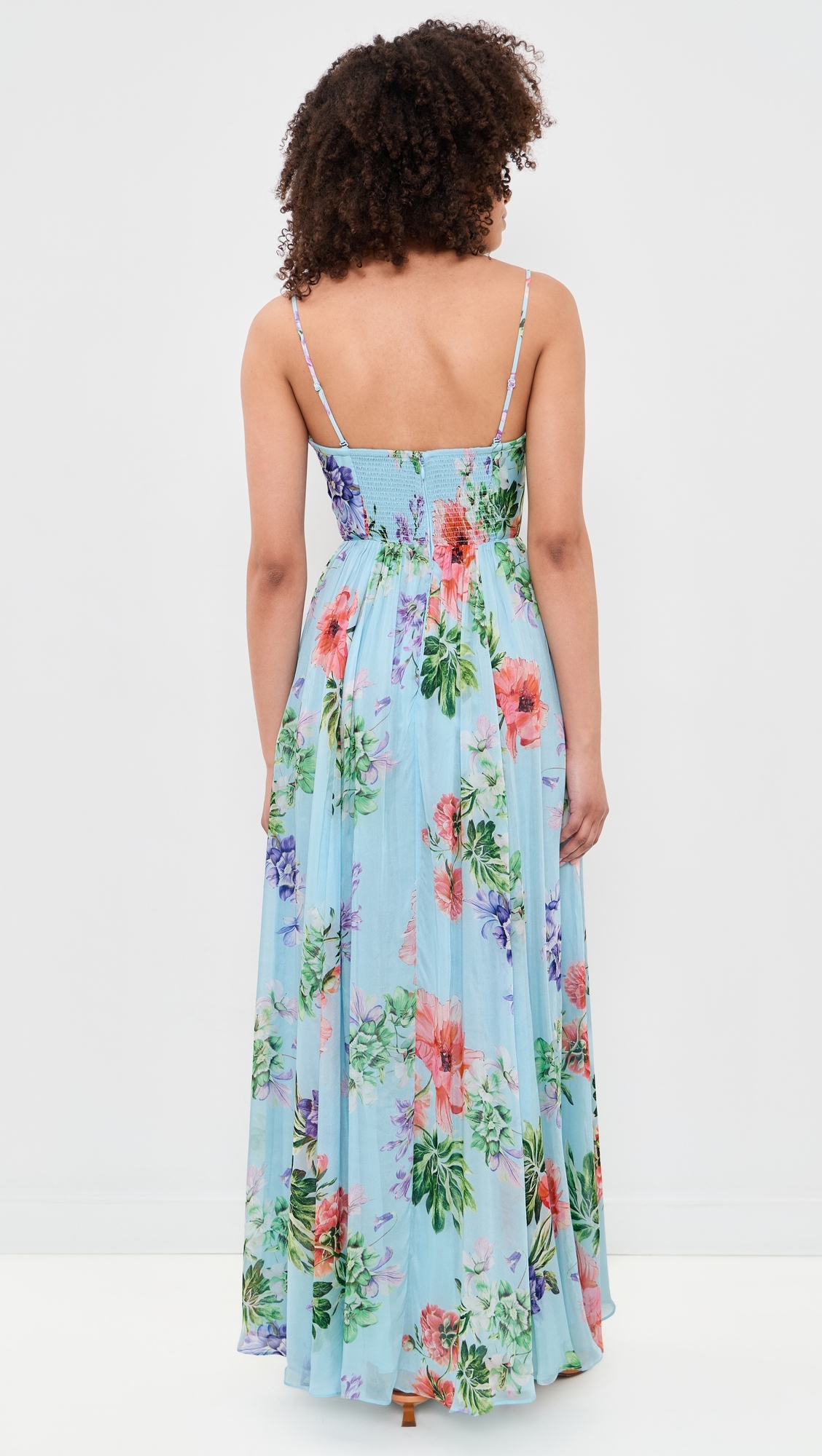 Corsetted Maxi Dress Blue