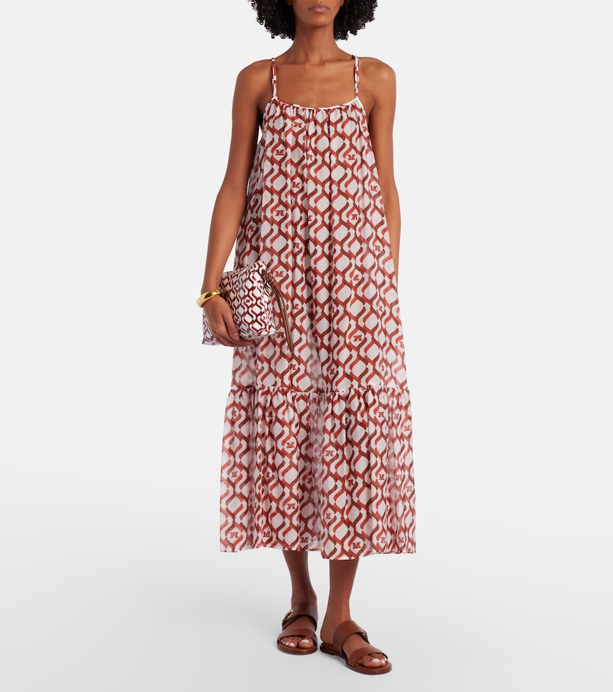 Alisso printed cotton and silk midi dress
