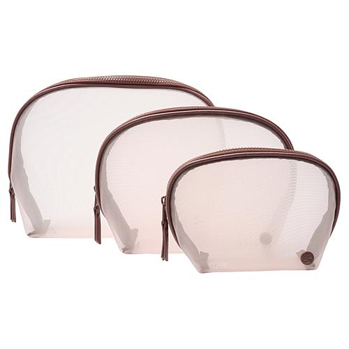 Solid Cosmetic Case 3-piece Set
