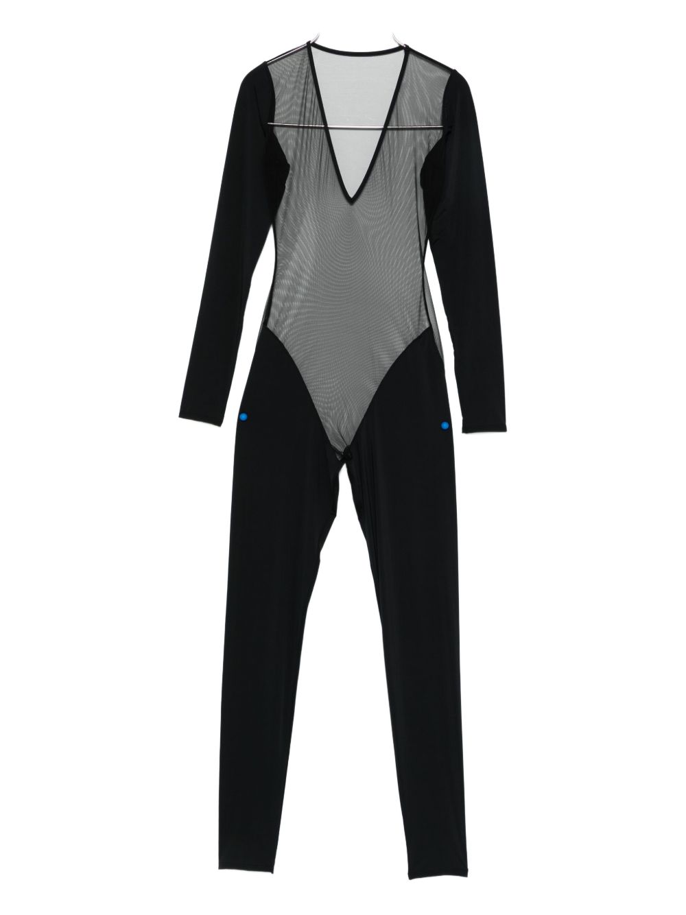 Pure Tentation mesh long-sleeve catsuit - Black